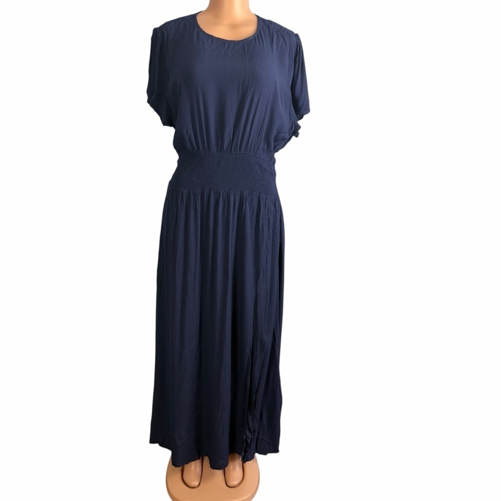 Wilfred Navy Blue Maxi Dress with Smocked Waist - Picture 2 of 13
